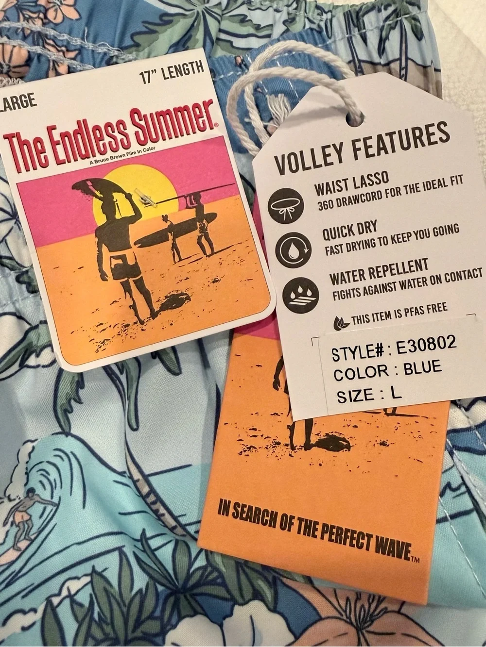 NWT The Endless Summer men’s size large swim trunks